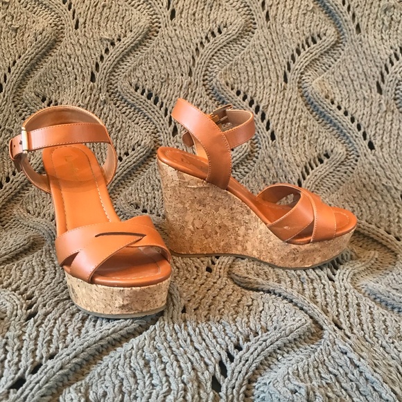 Limelight Brown Cork Wedge Heels - Picture 2 of 6